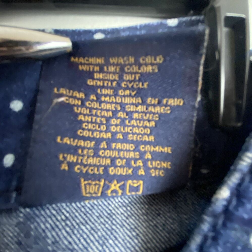 Seven7 Shorts Polka Dot Denim Blue Cotton Stretch Classic Womens 8 - Picture 8 of 8